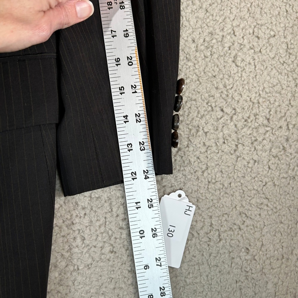 VTG Hugo Boss Mens Pinstripe Blazer Jacket Dark Gray Two Button Made in USA 48R - Picture 14 of 16